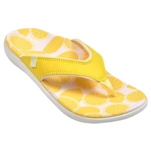 Spenco Women Yumi Lemon Thong Sandals Slide shoes sz 10D
